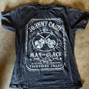 Merchtraffi Johnny cash gray short sleeve T-shirt